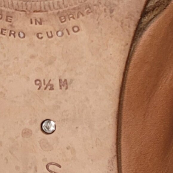 Corso Como Womens Sz 9.5 Tan Peep Toe Slip On Pumps Leather Heels Classic Office - Picture 11 of 12